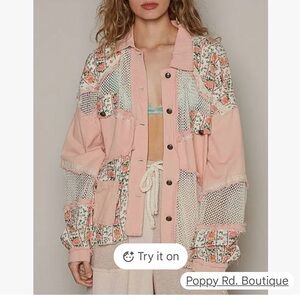 POL Pink Floral Women's Jacket